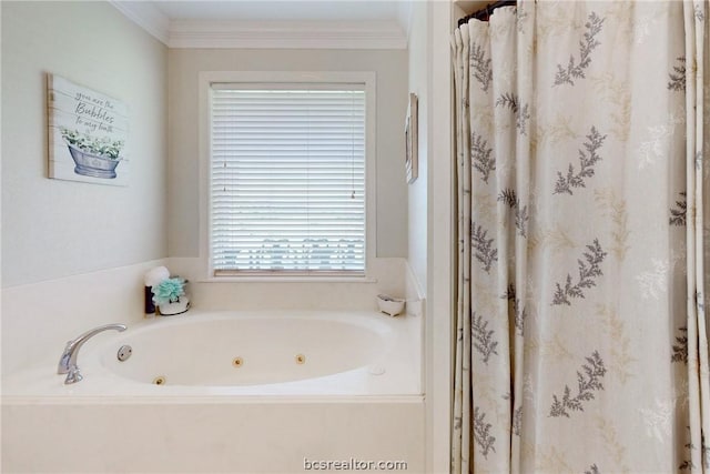 bathroom featuring independent shower and bath