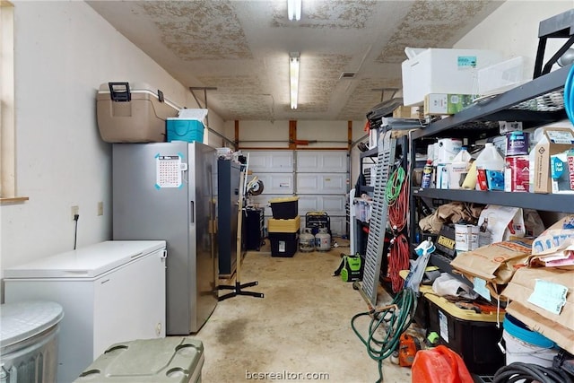 interior space with refrigerator