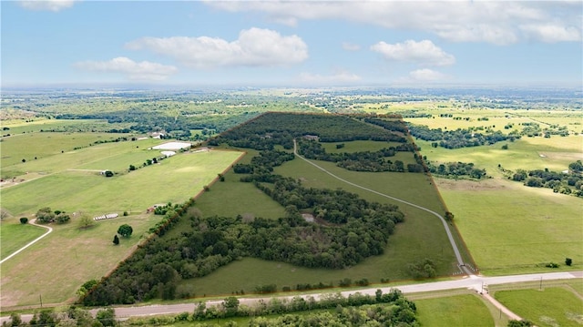 aerial view with a rural view