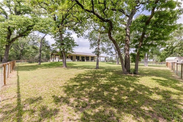 view of yard featuring a fenced backyard