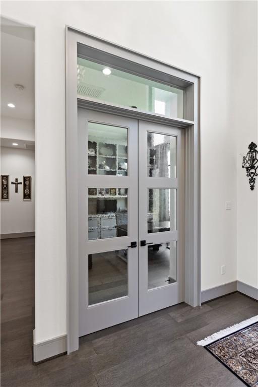 entrance to property featuring french doors