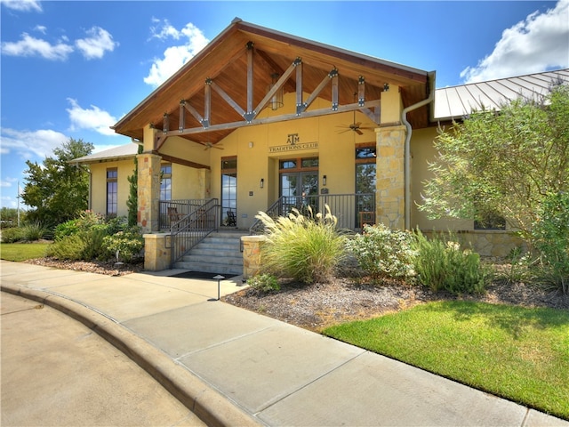 view of front of property with french doors