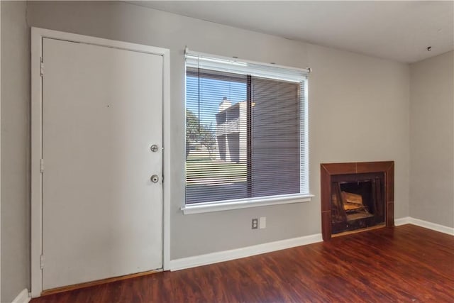 interior space featuring dark wood-type flooring