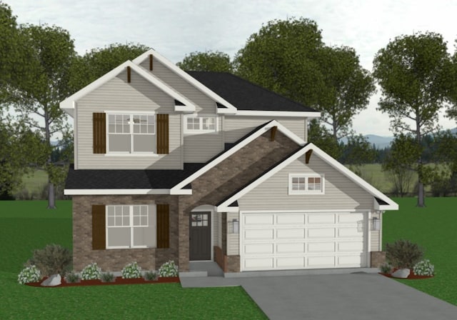 3056 Teller Dr, Bryan, TX 77808 - view of front facade with brick siding, driveway, and a front yard