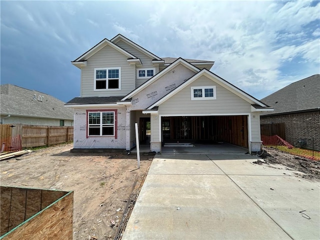 3056 Teller Dr, Bryan, TX 77808 - unfinished property featuring concrete driveway and a garage