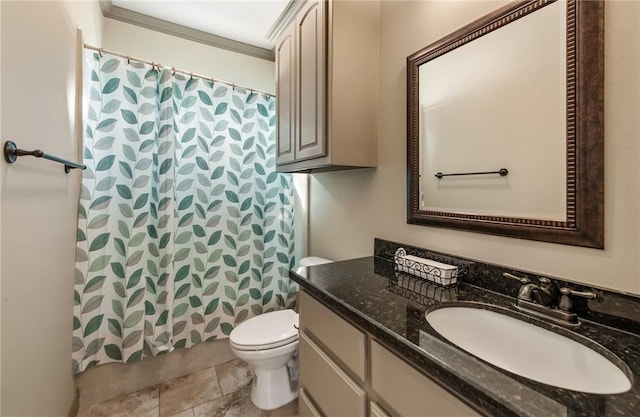 bathroom with toilet and vanity