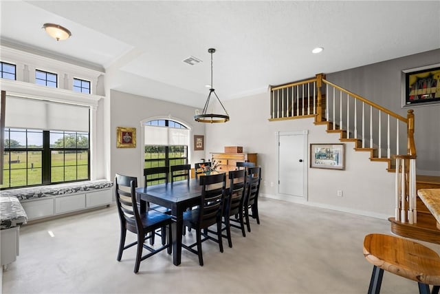 9560 County Road 121, Iola, TX 77861 - dining room featuring stairs, recessed lighting, and baseboards