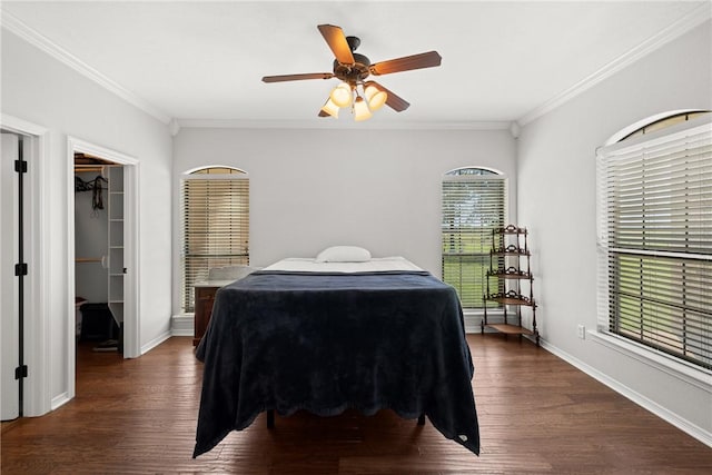 9560 County Road 121, Iola, TX 77861 - dining space featuring ornamental molding, wood finished floors, ceiling fan, and baseboards