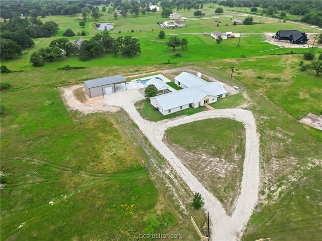 drone / aerial view with a rural view