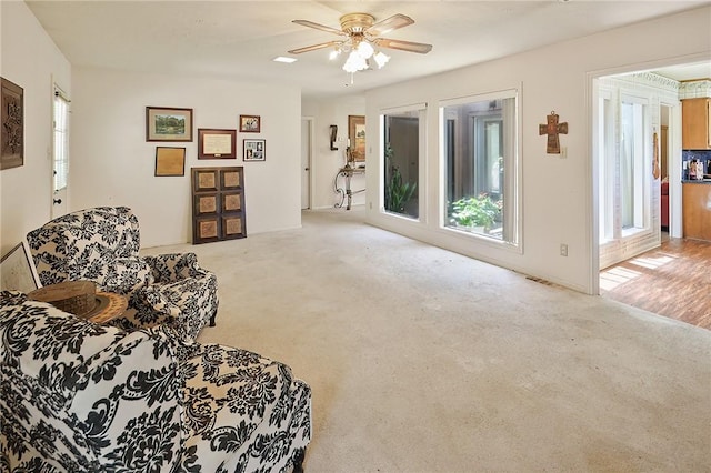 2801 Celinda Cir, College Station, TX 77845 - sitting room featuring carpet and ceiling fan