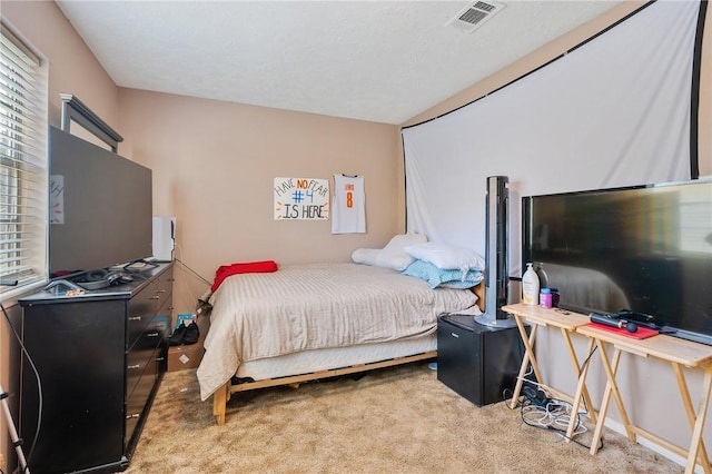 bedroom with carpet and visible vents