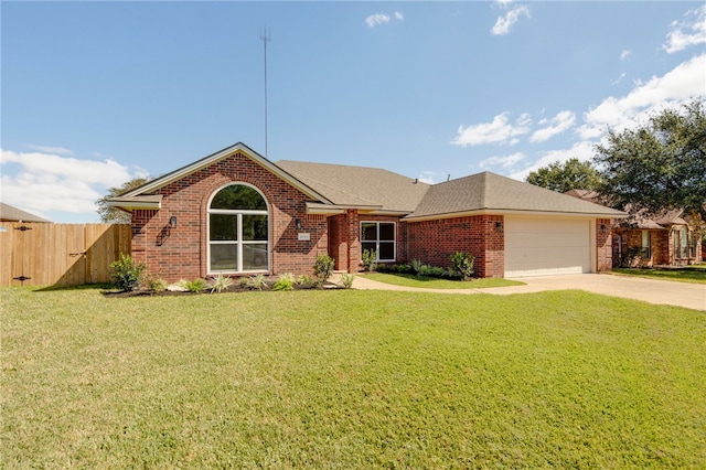 4205 Bedford Ct, Bryan, TX 77802 - ranch-style home with brick siding, driveway, a garage, and roof with shingles