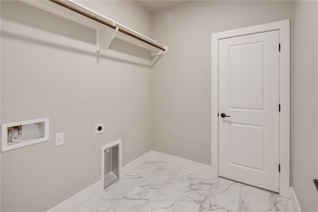 laundry area featuring electric dryer hookup and hookup for a washing machine