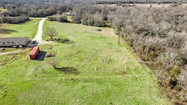 drone / aerial view featuring a rural view