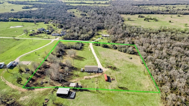 bird's eye view featuring a rural view