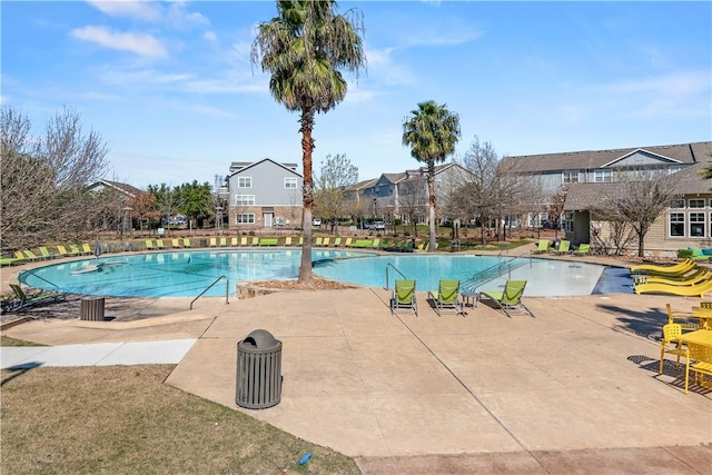 view of pool featuring a patio area