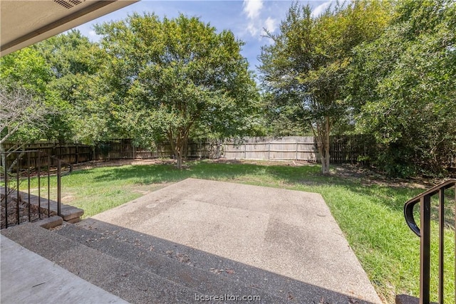 view of yard with a patio area