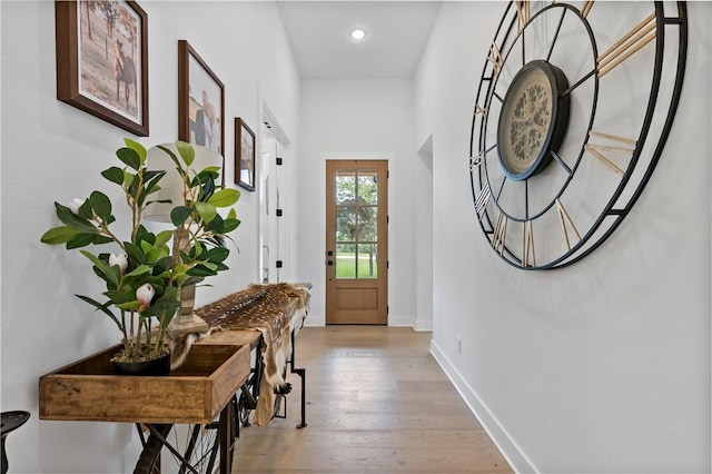 entryway featuring light hardwood / wood-style flooring