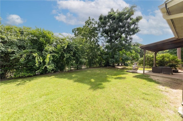 910 Briar Cliff Dr, Bryan, TX 77802 - view of green lawn featuring a patio area