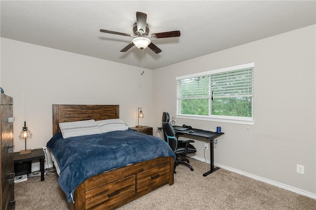 1607 Culture Ln, College Station, TX 77845 - bedroom with carpet floors, baseboards, and ceiling fan