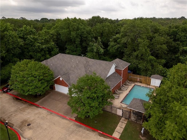 1607 Culture Ln, College Station, TX 77845 - bird's eye view featuring a wooded view