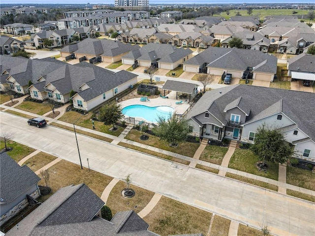 drone / aerial view featuring a residential view