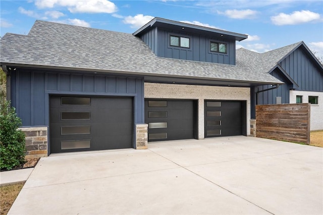 exterior space featuring a garage