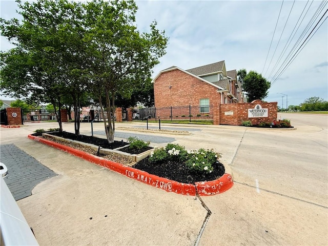 exterior space with curbs