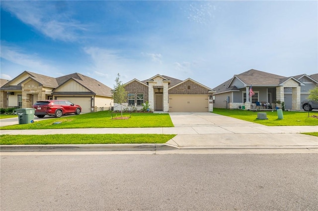 2110 Chief St, Bryan, TX 77807 - view of front facade with a front lawn, concrete driveway, and a garage