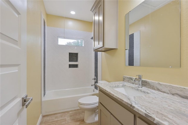 full bathroom featuring vanity, toilet, and shower / bathing tub combination