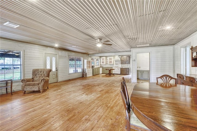 23405 Martha Williams Rd, Montgomery, TX 77356 - dining room featuring hardwood / wood-style flooring and a ceiling fan