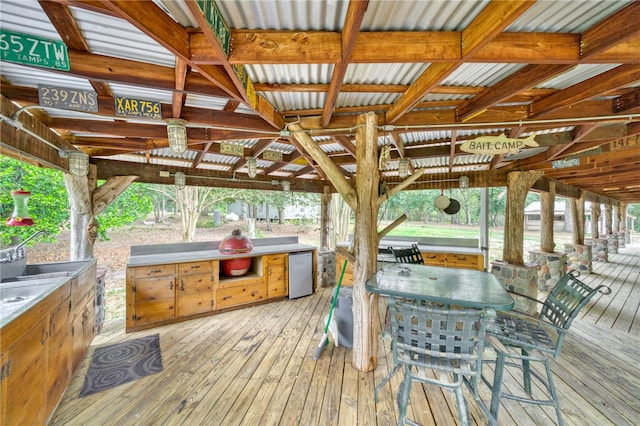 23405 Martha Williams Rd, Montgomery, TX 77356 - wooden terrace with area for grilling