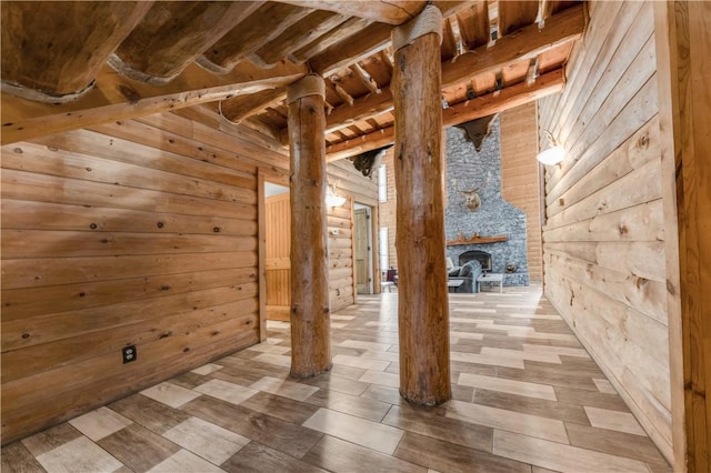 206 22 Hills Rd, Gause, TX 77857 - basement featuring wooden walls and wood finished floors