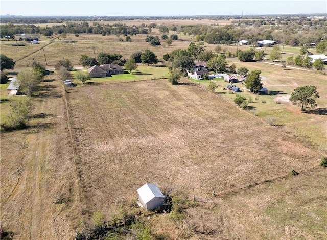 aerial view featuring a rural view