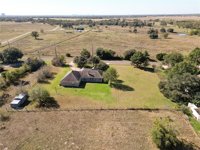 aerial view with a rural view