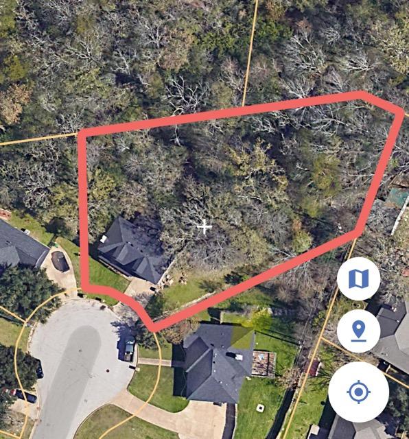2001 Broken Arrow Cir, Bryan, TX 77807 - aerial overview of property's location with property parcel outlined