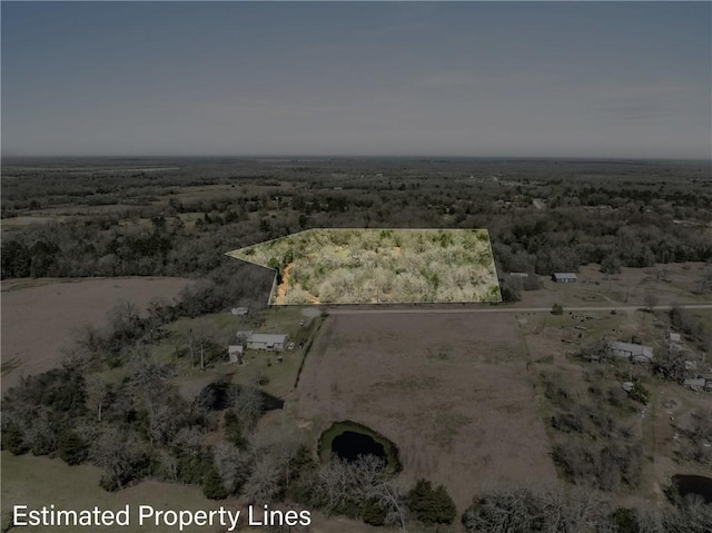 drone / aerial view featuring a rural view