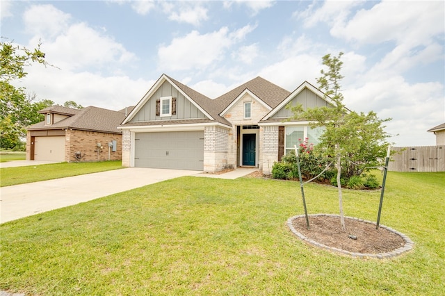 7906 Putter Pl, Navasota, TX 77868 - craftsman-style home with board and batten siding, driveway, brick siding, and a shingled roof