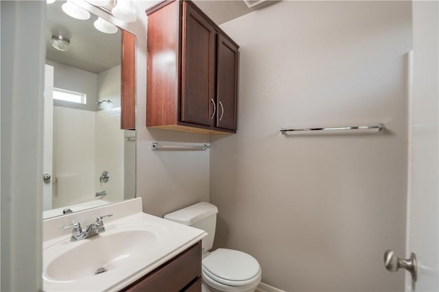 full bath featuring toilet and vanity