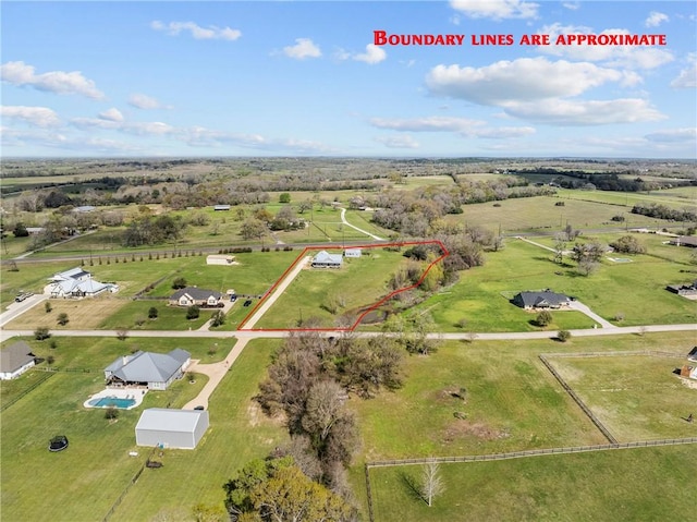 1858 Valley View Dr, Anderson, TX 77830 - view of rural area with property boundaries highlighted
