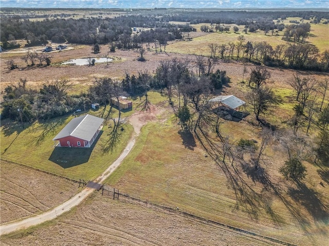 drone / aerial view with a rural view