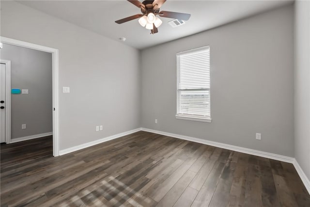 6434 Raleigh Loop, College Station, TX 77845 - unfurnished room featuring a ceiling fan and dark wood-style flooring