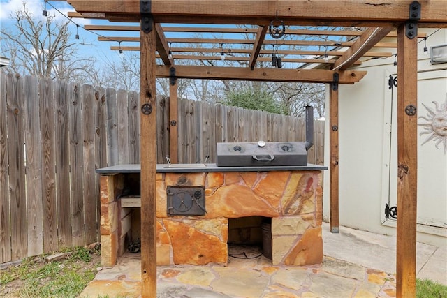 view of patio with a pergola