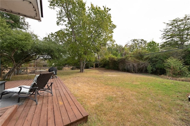 view of yard featuring a deck