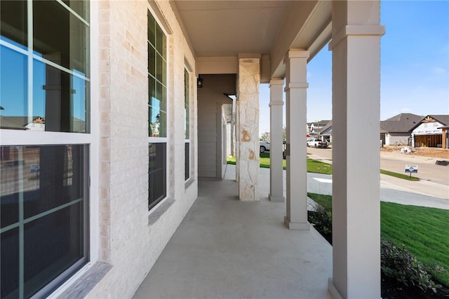 view of patio featuring a porch