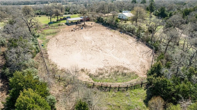 aerial view featuring a rural view