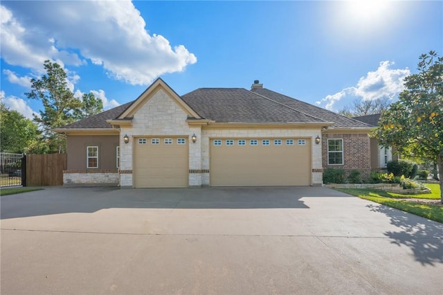 view of front facade with a garage