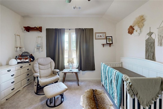 137 Windmill Rd, Snook, TX 77878 - bedroom featuring carpet flooring, lofted ceiling, and a ceiling fan