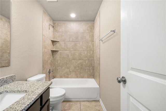 2099 Positano Loop, Bryan, TX 77808 - full bathroom featuring vanity, toilet, bathtub / shower combination, tile patterned floors, and recessed lighting