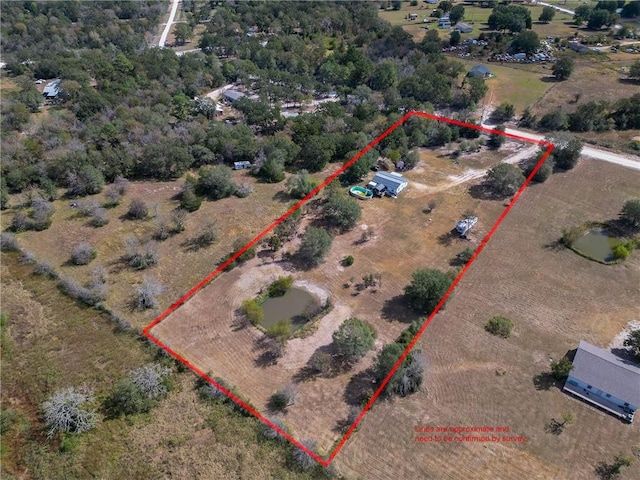 aerial view featuring a rural view